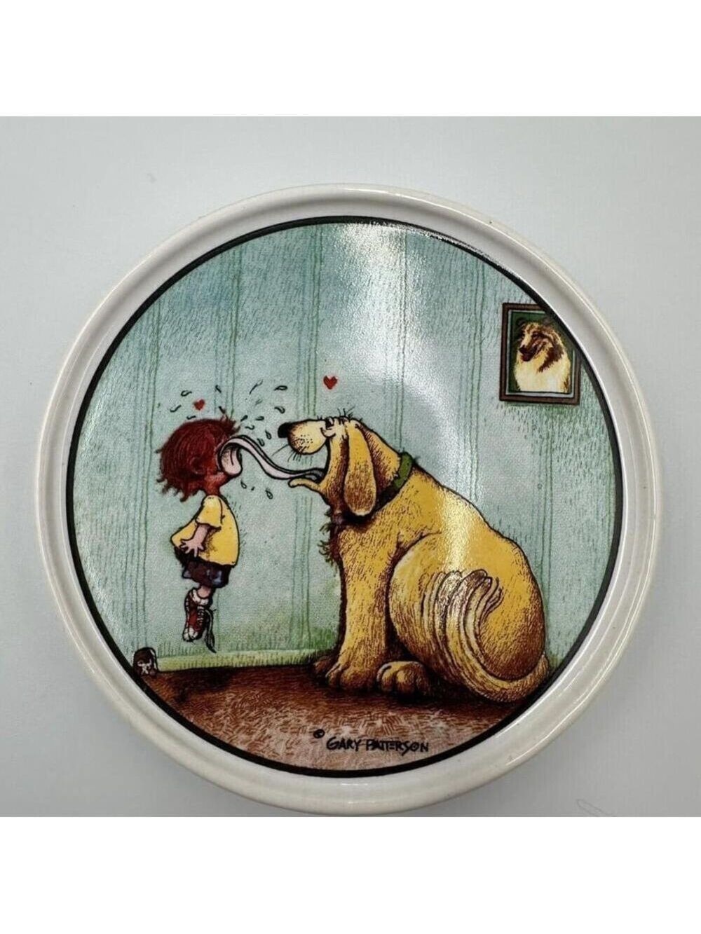 Clay Design Ceramic Coasters Gary Patterson Dog Lovers Set of 4 Rubber Bottom - Picture 3 of 8